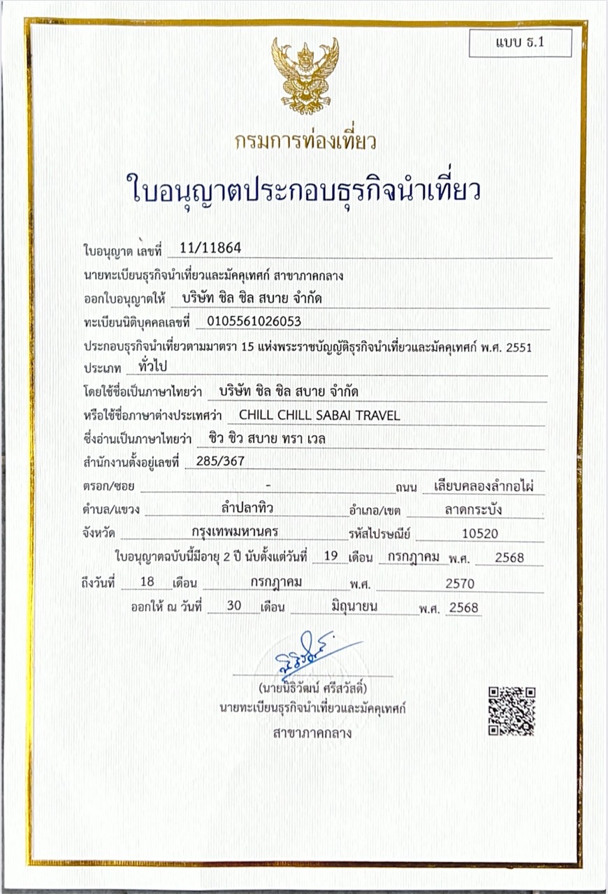 ใบอนุญาตธุรกิจนำเที่ยว